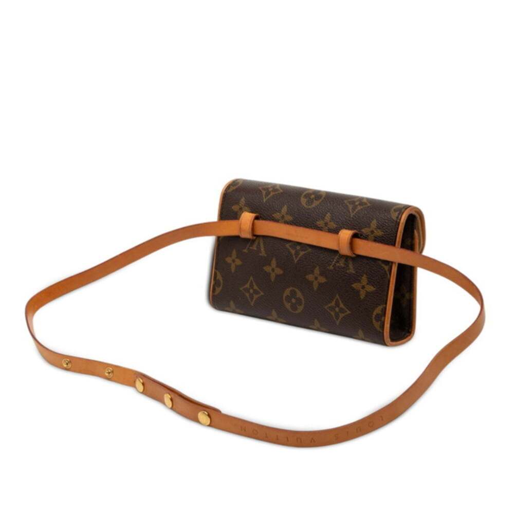 LOUIS VUITTON Authentic Brown Monogram Leather Pochette Hobo Bag - Picture 2 of 7